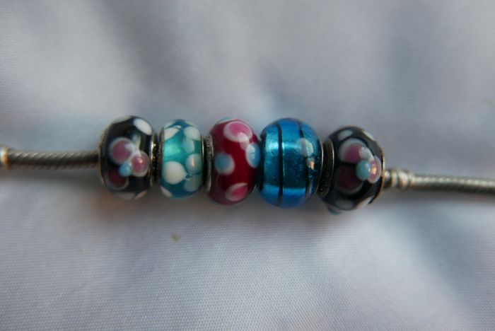 Authentic Pandora Charm Bracelet with 5 Charms Sterling Silver Designer Charm Bead Bracelet 14,5g