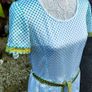 Vintage 60s 70s Green and White polkadot summer dress size small Image 2