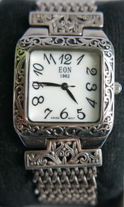 Vintage Sterling Silver 925 Eon 1962 Swiss Movement Bracelet Watch in Sterling Silver (7.50 In) 70 Grams