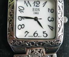 Vintage Sterling Silver 925 Eon 1962 Swiss Movement Bracelet Watch in Sterling Silver (7.50 In) 70 Grams