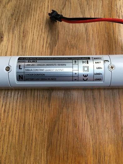 Emergency lighting , 3W non maintained LED with battery back up.