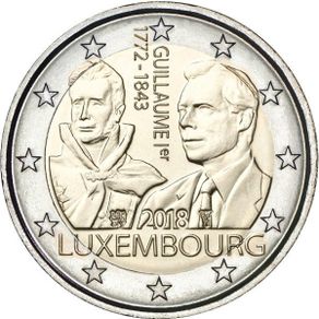Luxembourg 2 Euro Commemorative Coin 2018 - William I. Uncirculated.