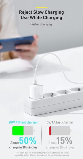 USB Type C Charger 20W Portable USB C Charger Support Type C PD Fast Charging For iPhone 12 Pro Max 11 Mini 8 Plus