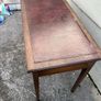 Maghoney wine leather desk with 2 drawers. Inlaid Image 2