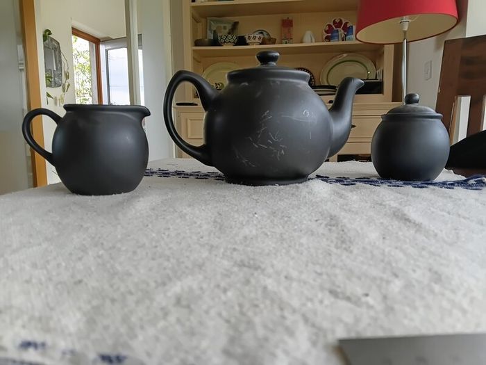 Ceramic teapot, jug and bowl