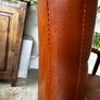 Faux leather light brown swivel chair Image 5