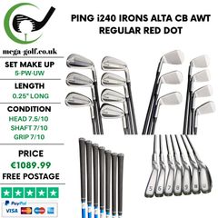 Ping i240 Irons / 5-Pw-Uw / Alta CB AWT Regular / Red Dot