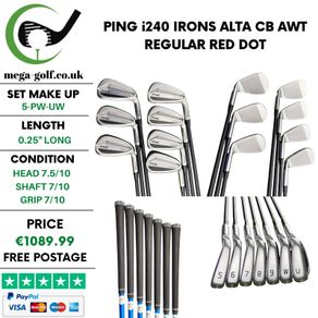 Ping i240 Irons / 5-Pw-Uw / Alta CB AWT Regular / Red Dot