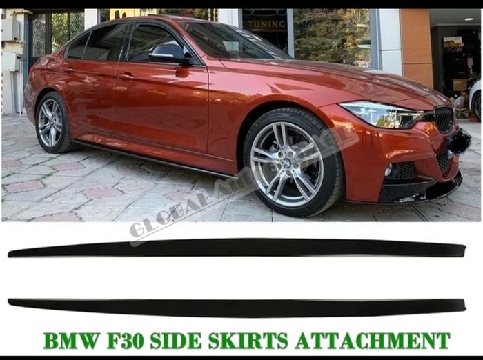 Side Skirts Extensions for BMW 3-Series F30 F31 2012-2018 with M-Sport Bumper, ABS Painted Gloss Black Side Rocker Panel Extension Lip