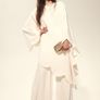 Cream cape mini dress Image 2