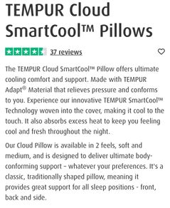 Tempur pillows