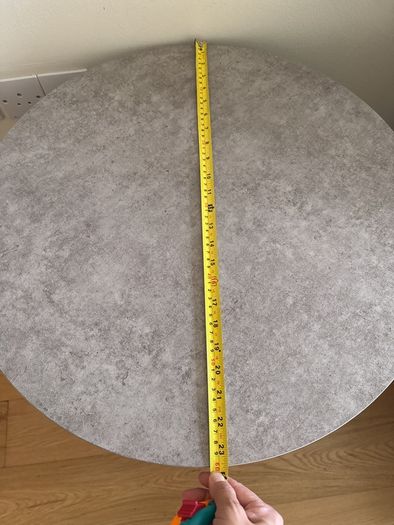 Modern Round Coffee Table with Wheels & Smart Storage (60cm, Concrete Effect)