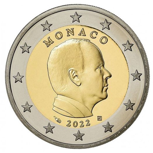 Monaco 2 Euro Regular National Coin 2022. Uncirculated.