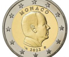 Monaco 2 Euro Regular National Coin 2022. Uncirculated.