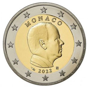 Monaco 2 Euro Regular National Coin 2022. Uncirculated.