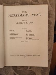 The Horseman's Year Book. Edited By Lt.col.w.e.lyon. 1950 First Edition Hardback In Good Condition. Plus Hunting,showing, And Chasing. By Sam Marsh. See Photos For Same.