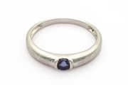 925 Vintage Sterling Silver &amp; Dark Amethyst Ring