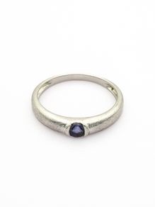 925 Vintage Sterling Silver & Dark Amethyst Ring