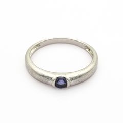 925 Vintage Sterling Silver & Dark Amethyst Ring