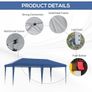 6x3m Pop Up Gazebo Party Tent Pavilion Blue Image 5