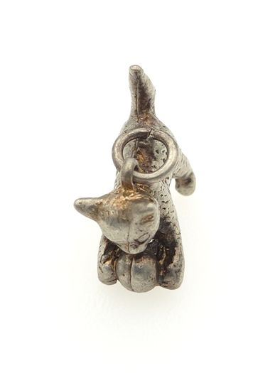 Vintage Cat Silver Charm