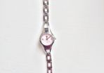 Telstar Quartz ladies silver watch with pink face- working perfectly new battery added.