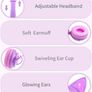 Kids Headphones, Cat Ear LED Light Up Wired Headphones Over Ear with 85dB Volume Limited Hearing Protection,Cute Headphones for Girls MULTIPLE COLOURS AVAILABLE (FREE POSTAGE) Image 9