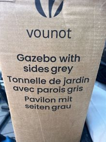 Gazebo with sides grey