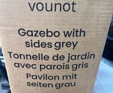Gazebo with sides grey