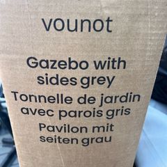Gazebo with sides grey