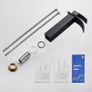 Waterfall High Rise Black Basin Mixer Taps, Square Monobloc Basin Tap, Single Handle Bathroom Sink Mixer Tap Image 5