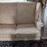 Newly upholstered Parker Knoll high-backed two-seater wingback settee Image 3
