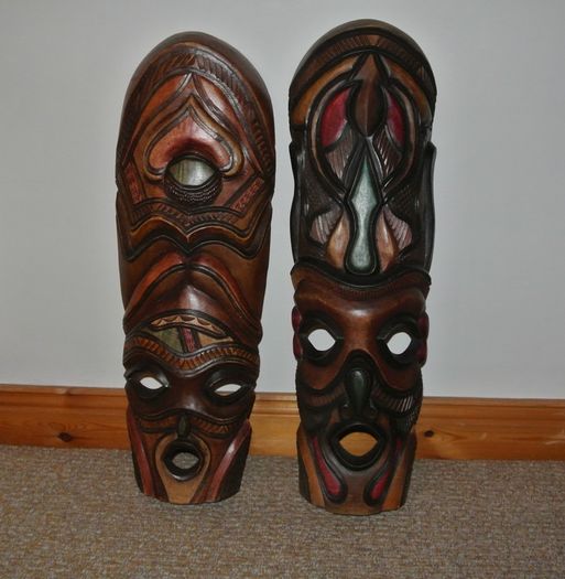 Two Large Wooden Masks