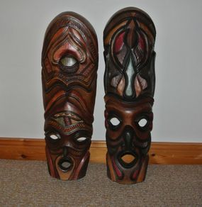 Two Large Wooden Masks