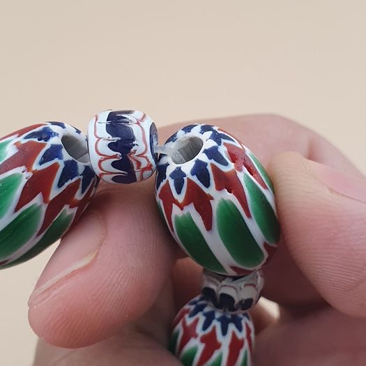 Vintage Venetian Style Chevron Beads Bracelet
