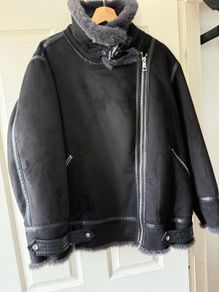 zara faux suede biker jacket