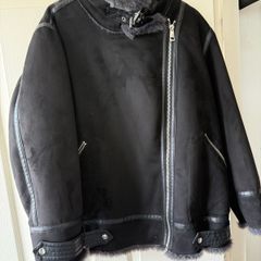 zara faux suede biker jacket