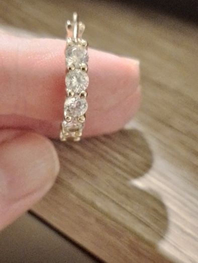 Gold over 925 Silver Earring with 5 Cubic Zirconia