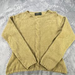 Irish Aran Cable Knit Cashmere Jumper Quills Woollen Market Vintage - Oatmeal