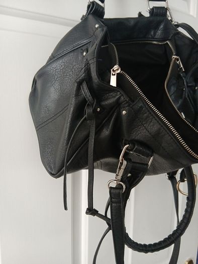 Black bershka handbag faux leather