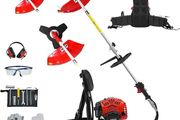 BU-KO 52cc Backpack Petrol Strimmer Garden Tool Including: String Trimmer, Brush Cutter with 3T Blade and 40T Blade Weed Brush Cutting Blade. Great Outdoor Power tool