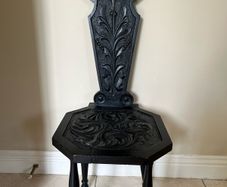 victorian carved oak hall chair