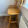2 x Solid Pine Wood Stools Image 2