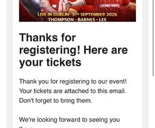 tickets for Liverpool legends, Dublin