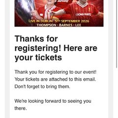 tickets for Liverpool legends, Dublin