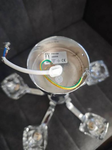 Vintage Retro "Ice Cube" Glass & Chrome Pendant Ceiling Lights VGC