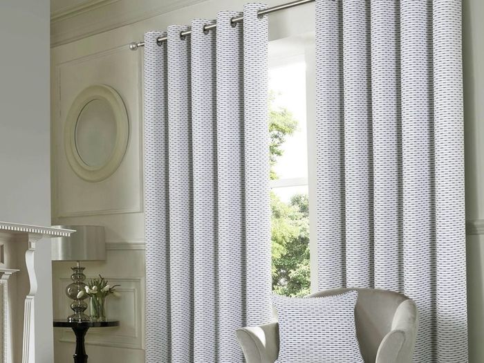Readymade eyelet curtains with matching cushions
