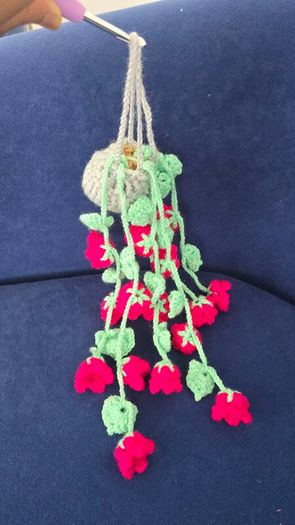 Handmade Crochet Hanging Flower Pot