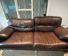Brown Leather 3 Seater Couch