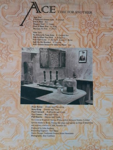 ACE - Time For Another. original 1975 UK pressing. Album, LP Vinyl Record. British Pub Rock.